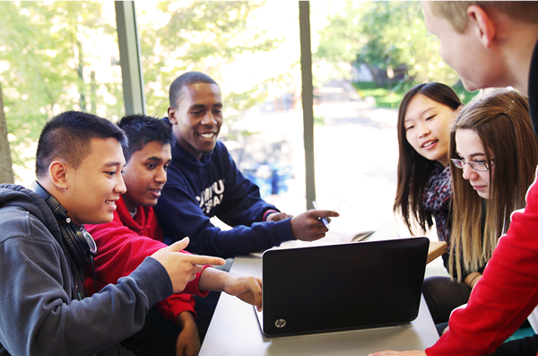 Student group studying